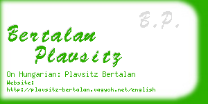 bertalan plavsitz business card